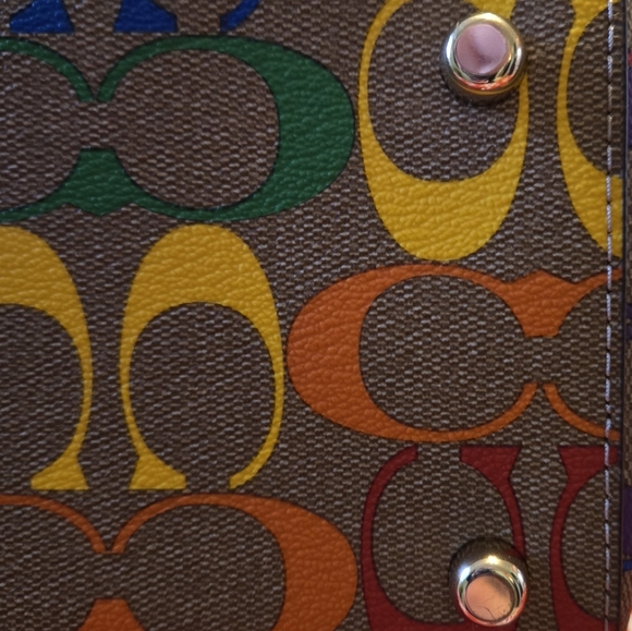 Coach Rowan Rainbow Signature Satchel with removable Crossbody Strap - Picture 11 of 16